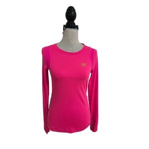 Abercrombie Womens Neon Pink Long Sleeve Activewear Top Thumbholes Size S